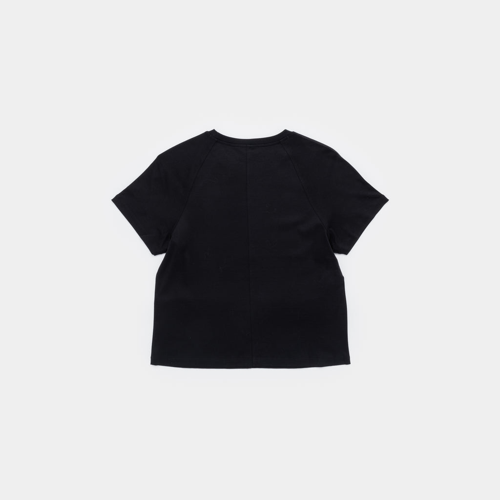 Black women's crew  t-shirt on a white background