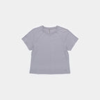 Chiseled Stone | Front A light gray short-sleeve athletic t-shirt with raglan sleeves, laid flat against a light gray background.
