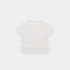 Cougar Milk | Back A short-sleeve crewneck t-shirt in off-white, shown from the back against a solid white background.